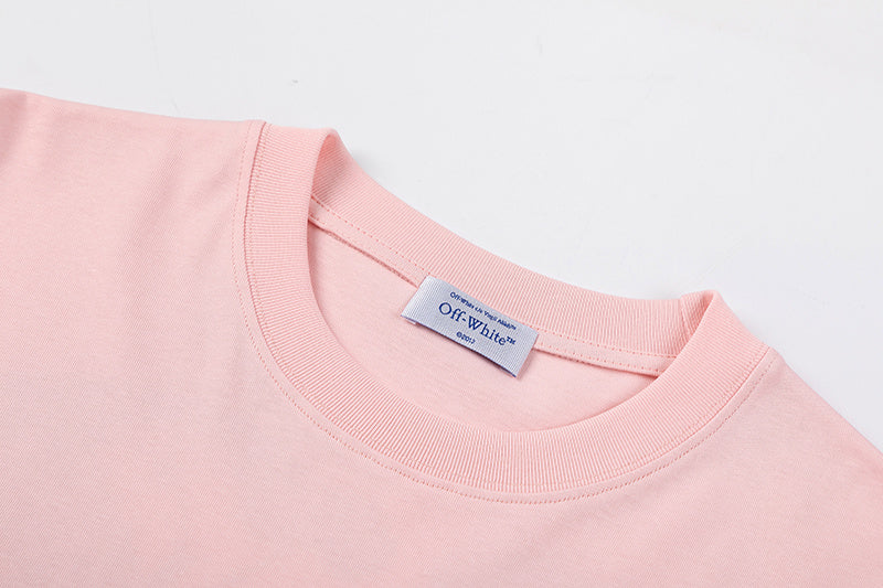OFF WHITE logo-print Pink T-shirt