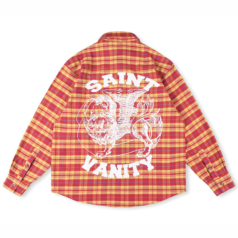 SAINT VANITY Old English Plaid Flannel Shirt