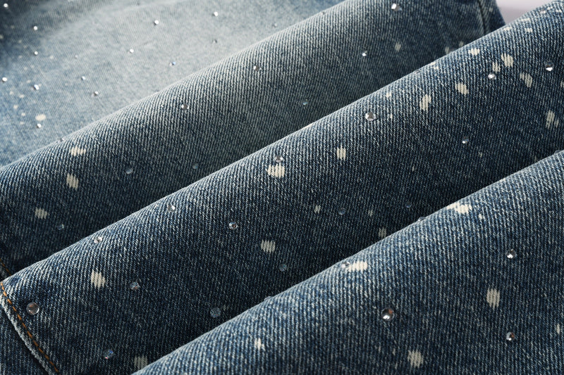 Purple Brand Crystal Diamond Jeans #9126