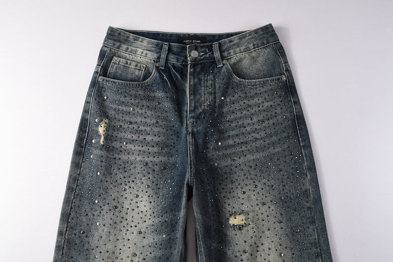 Purple Brand Crystal Diamond Jeans #9131