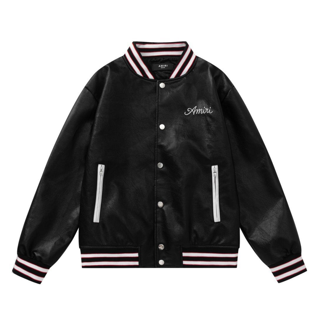 AMlRl Club Leather Varsity Jacket