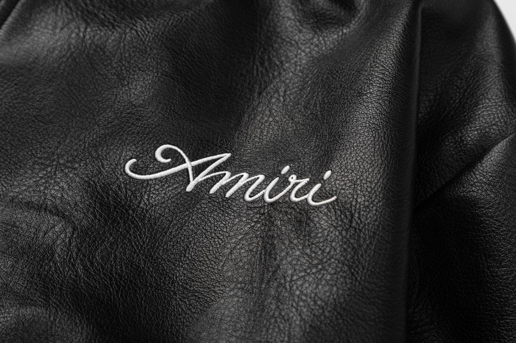 AMlRl Club Leather Varsity Jacket