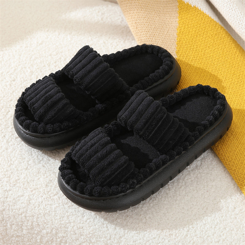 SIRA™ – Cozy Fluffy Open-Toe Home Slippers